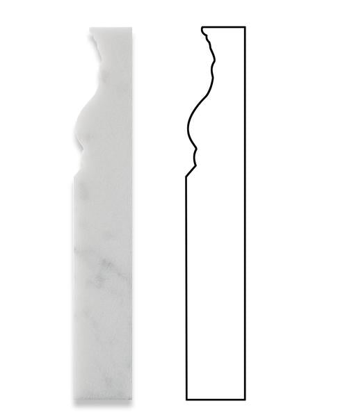 Stone Center Online Carrara White Marble 5x12 Baseboard Trim Molding...