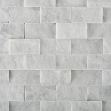 Load image into Gallery viewer, Carrara White Marble 1x2 split face mosaic tile