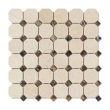 Load image into Gallery viewer, Crema Marfil octagon mosaic polished