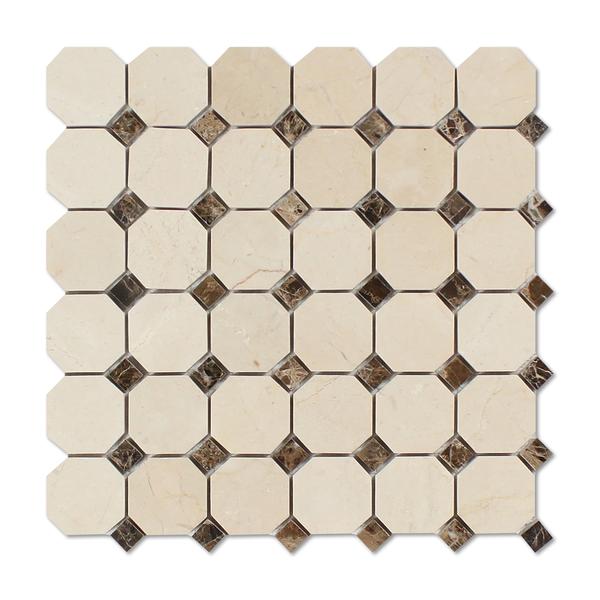 Crema Marfil octagon mosaic polished