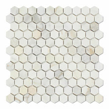 Load image into Gallery viewer, Calacatta Gold Marble 1&quot; hexagon polished