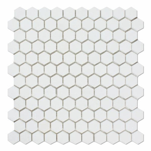 Thassos White Hexagon 1x1 Polished Mosaic