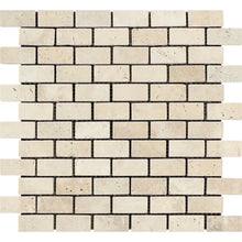 Load image into Gallery viewer, Ivory Travertine 1x2&quot; Tumbled Mosaic