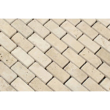 Load image into Gallery viewer, Ivory Travertine 1x2&quot; Tumbled Mosaic
