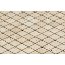Load image into Gallery viewer, Ivory Travertine 1x2&quot; Tumbled Diamond Mosaic