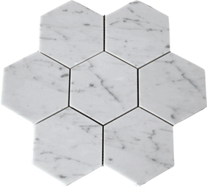 Carrara White Marble 5" Inch Hexagon