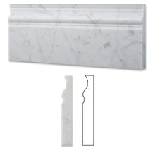 Load image into Gallery viewer, Carrara White Marble Baseboard 5x12