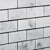 Carrara White Marble 1x2 brick mosaic tile