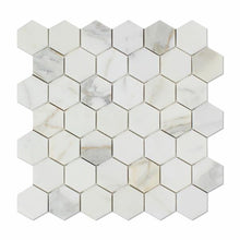 Load image into Gallery viewer, Calacatta Gold Marble 2&quot; hexagon polished - Sample