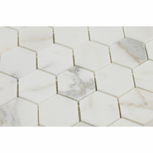 Load image into Gallery viewer, Calacatta Gold Marble 2&quot; hexagon polished