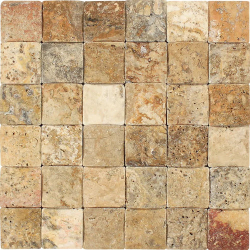 Scabos Travertine Cnc Arched Tumbled Mosaic 2