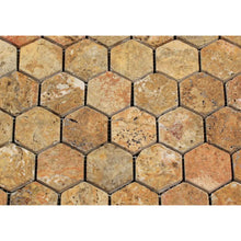 Load image into Gallery viewer, Scabos Travertine 2x2&quot; Hexagon Tumbled