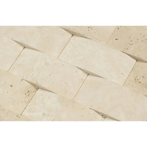 Ivory Travertine Cnc Arched Mosaic 2"x4"