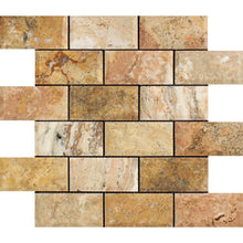 Load image into Gallery viewer, Scabos Travertine 2x4&quot; Deep Bevelled Mosaic