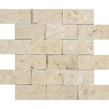 Load image into Gallery viewer, Ivory Travertine Splitface Mosaic 2&quot;x4&quot;