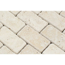 Load image into Gallery viewer, Ivory Travertine 2x4&quot; Tumbled Mosaic