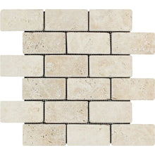 Load image into Gallery viewer, Ivory Travertine 2x4&quot; Tumbled Mosaic