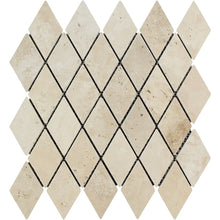 Load image into Gallery viewer, Ivory Travertine 2x4&quot; Tumbled Diamond Mosaic