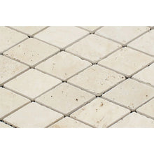 Load image into Gallery viewer, Ivory Travertine 2x4&quot; Tumbled Diamond Mosaic