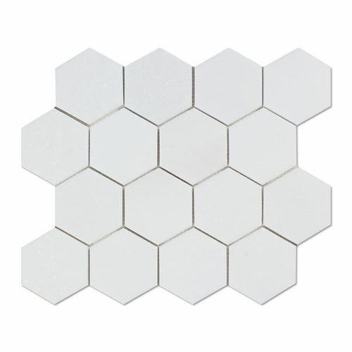 Thassos White Hexagon 3x3 Polished Mosaic