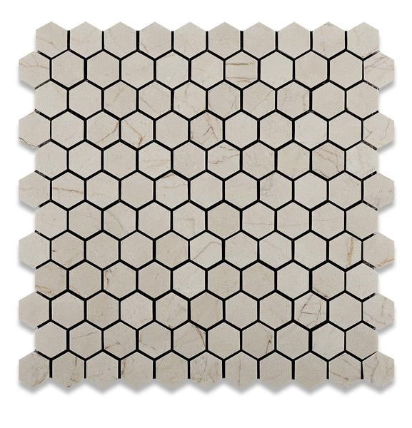 Crema Marfil Hexagon 1x1 Mosaic Polished