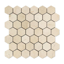 Load image into Gallery viewer, Crema Marfil Hexagon 2x2 Mosaic Tumbled