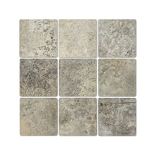 Load image into Gallery viewer, Silver Travertine 4x4&quot;