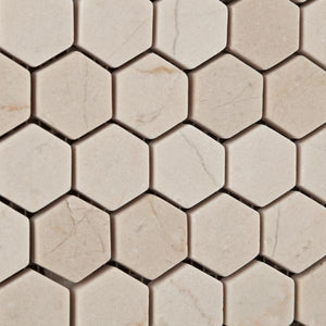 Crema Marfil Hexagon 1x1 Mosaic Tumbled