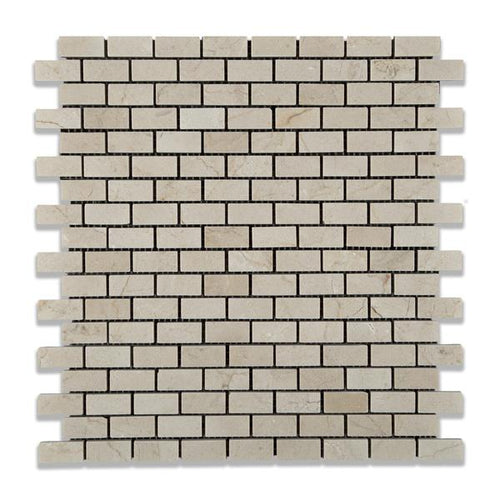 Crema Marfil Mini Brick Mosaic Polished