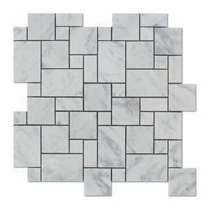 Carrara White Marble Versailles mosaic tile