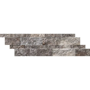 Silver Travertine Ledger / Stacked Stone Panel