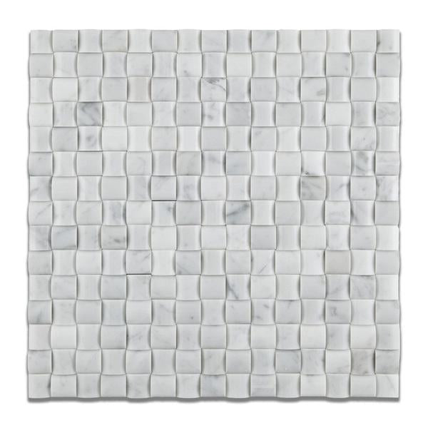Carrara White Marble 3D Small Bread mosaic tile