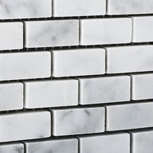 Load image into Gallery viewer, Carrara White Marble mini brick mosaic tile