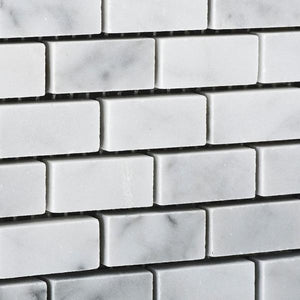 Carrara White Marble mini brick mosaic tile