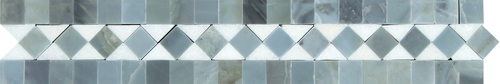 Thassos White Bias Border Blue