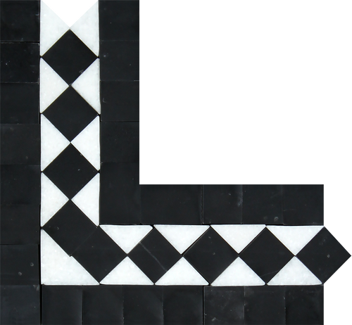 Thassos White Bias Corner Black