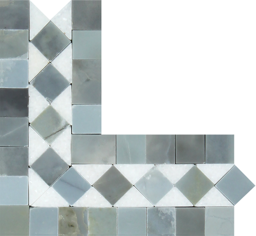 Thassos White Bias Corner Blue