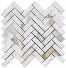 Load image into Gallery viewer, Calacatta Gold Marble 1&quot;x3&quot; Herringbone