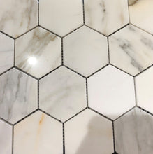 Load image into Gallery viewer, Calacatta Gold 3&quot; Hexagon Marble