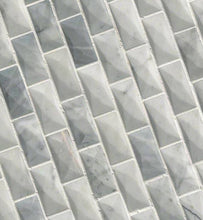 Load image into Gallery viewer, Carrara White Marble 1x2 3D Diamond mosaic tile