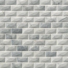 Load image into Gallery viewer, Carrara White Marble 1x2 3D Diamond mosaic tile