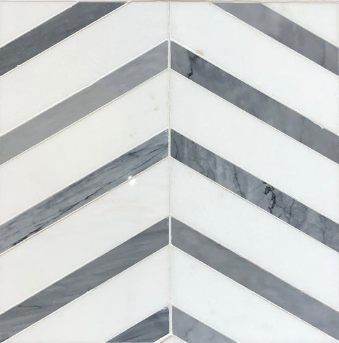 Thassos White Chevron Bardiglio