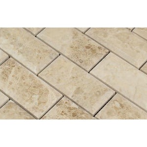 Cappuccino Deep Bevelled 2X4 Marble Mosaic polished