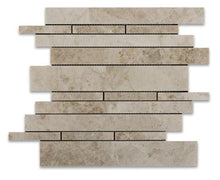 Load image into Gallery viewer, Cappuccino Random Strip Marble Mosaic polished