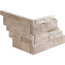 Load image into Gallery viewer, Ivory Travertine Splitface Ledger Corner 6&quot;x18&quot;