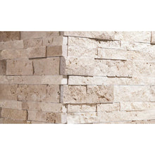 Load image into Gallery viewer, Ivory Travertine Splitface Ledger Corner 6&quot;x18&quot;