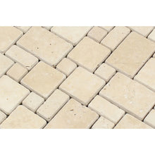 Load image into Gallery viewer, Ivory Travertine Tumbled Mini Versailles Mosaic