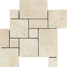 Load image into Gallery viewer, Ivory Travertine Tumbled Opus Pattern Mosaic