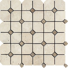 Load image into Gallery viewer, Ivory Travertine Tumbled Octagon Mosaic