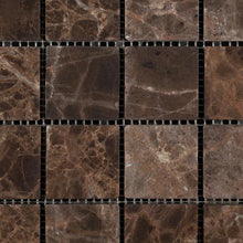 Load image into Gallery viewer, Emperador Dark 2x2 Mosaic Tumbled
